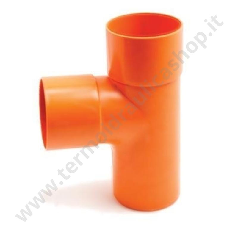 07PR080 - Braga A 90° In Pvc Rosso  D. 80